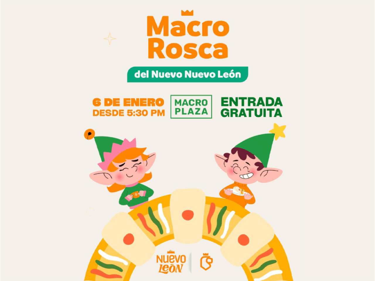 ¡Rosca de Reyes gigante y sorpresas! Nuevo León invita a celebrar